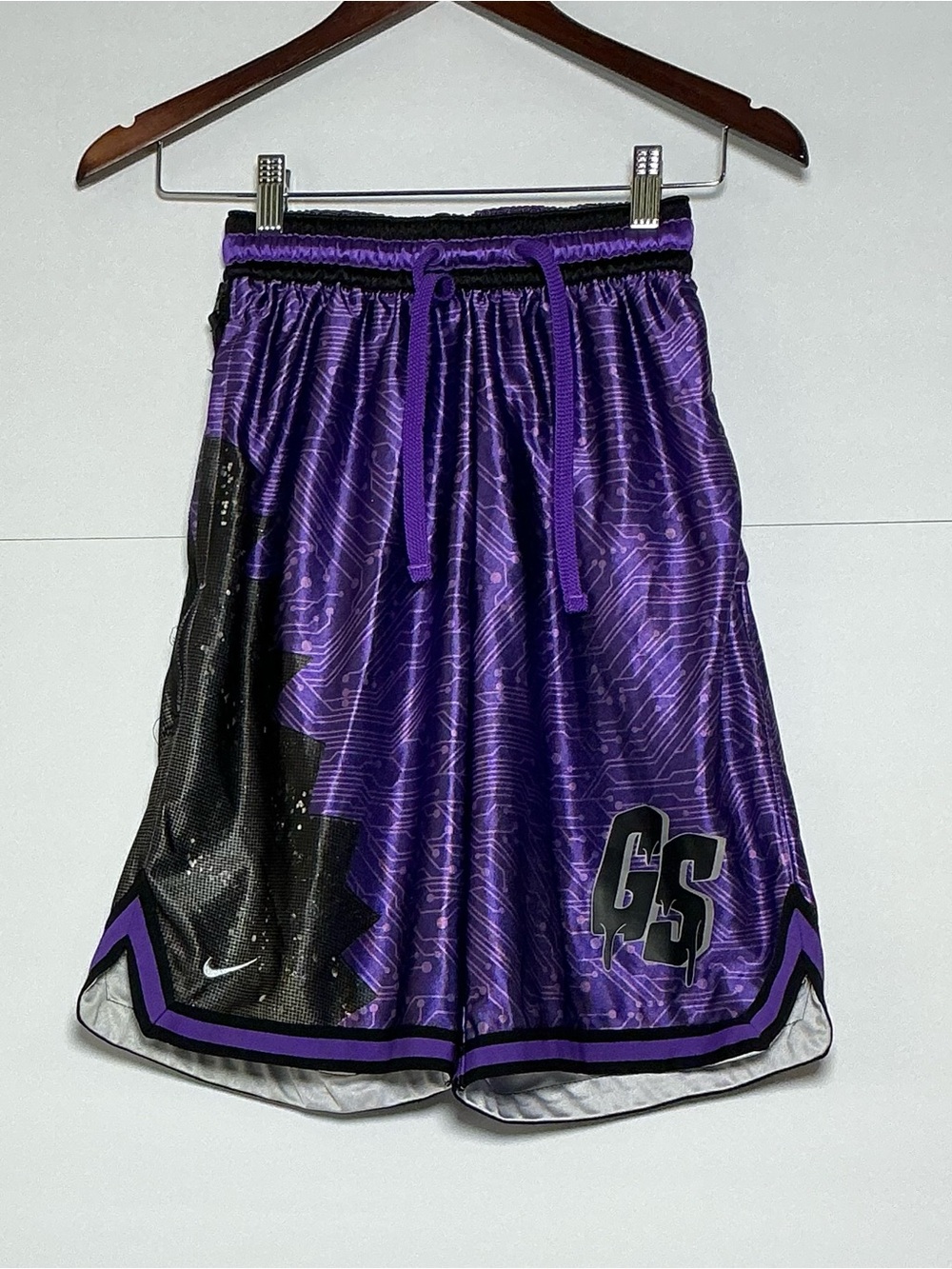 Nike LeBron Space Jam Goon Squad Basketball Shorts Mens XS Purple Drawstring